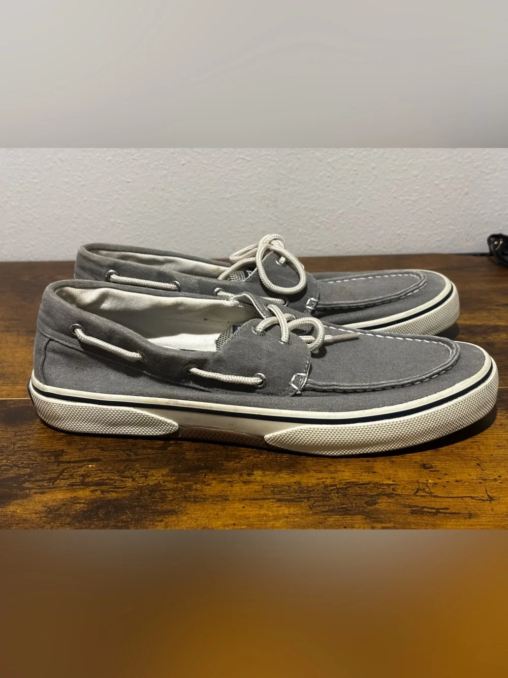 Sperry Men's Gray Canvas 2-Eye Boat Shoes
